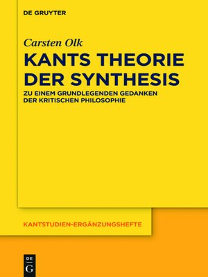 cover image of Kants Theorie der Synthesis
